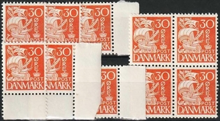 FRIMÆRKER DANMARK | 1940 - AFA 259 - Karavel - 30 øre orange Type II x 10 stk. - Postfrisk